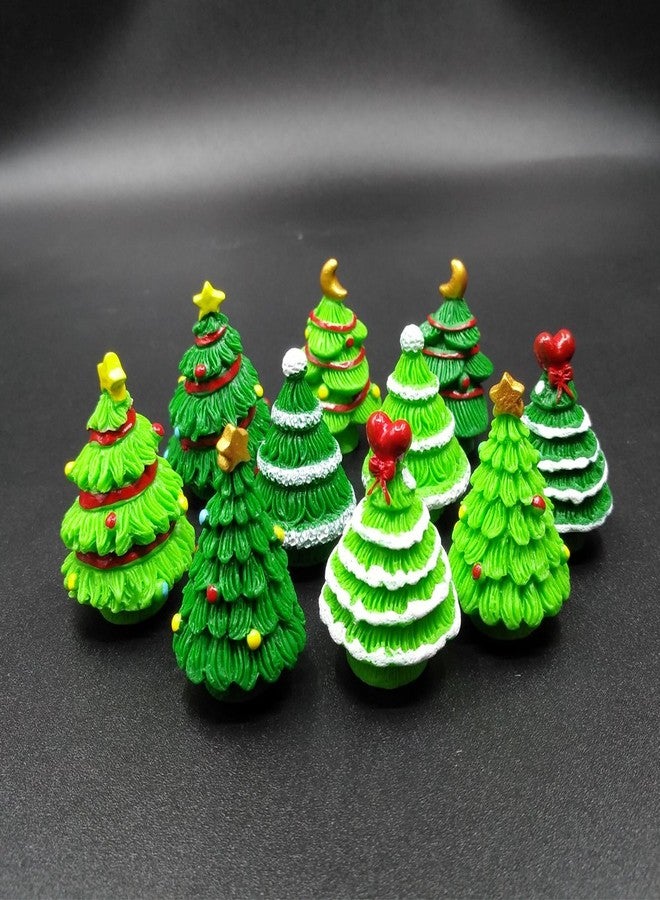 EMiEN 10 Pieces Christmas Trees,Miniature Ornament,5 Different Design, 2 Colors for Each Design,Christmas Tree. - Image 3